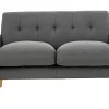 garantis authentique Canapé Scandinave 2 Places En Tissu Gris Foncé Et Bois Clair LUNA 17