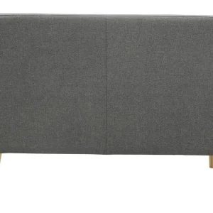 Canapé Scandinave 2 Places En Tissu Gris Foncé Et Bois Clair LUNA 16