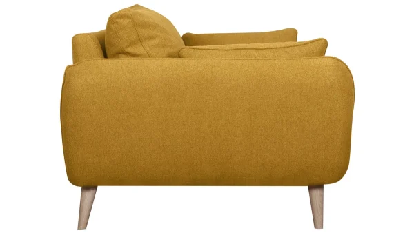 Canapé Scandinave 2 Places En Tissu Jaune Cumin Et Bois Clair CREEP Livraison gratuite 4