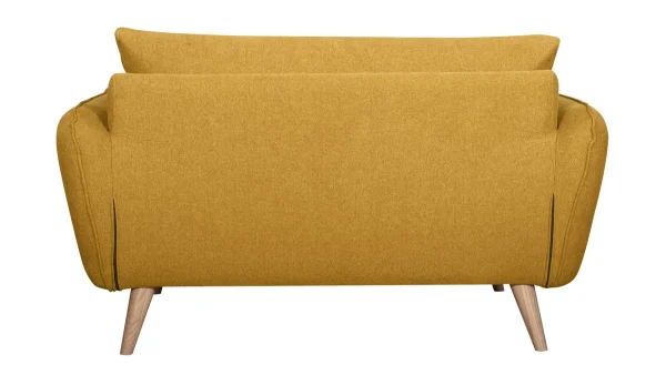 Canapé Scandinave 2 Places En Tissu Jaune Cumin Et Bois Clair CREEP Livraison gratuite 5