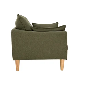 Canapé Scandinave 2 Places En Tissu Kaki Et Bois Clair KATE 13