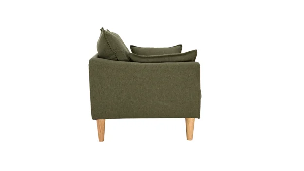 Canapé Scandinave 2 Places En Tissu Kaki Et Bois Clair KATE 4