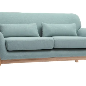 Canapé Scandinave 2 Places En Tissu Vert Lagon Et Bois Clair YOKO grande qualité 10