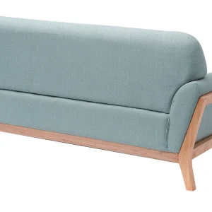 Canapé Scandinave 2 Places En Tissu Vert Lagon Et Bois Clair YOKO marque pas cher 12