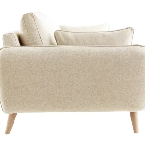 commentaire favorable Canapé Scandinave 3 Places En Tissu Beige Et Bois Clair CREEP 14