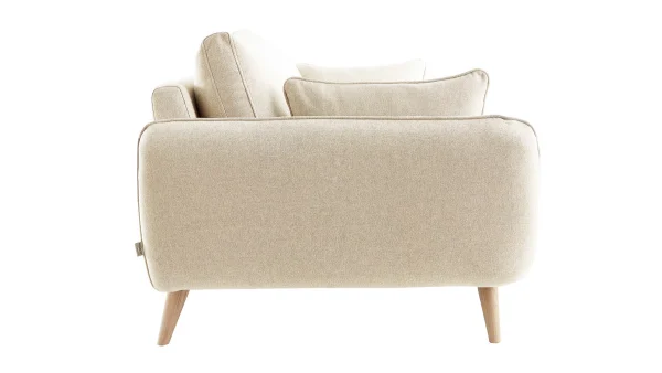 commentaire favorable Canapé Scandinave 3 Places En Tissu Beige Et Bois Clair CREEP 4