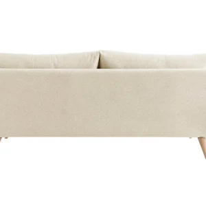 commentaire favorable Canapé Scandinave 3 Places En Tissu Beige Et Bois Clair CREEP 16