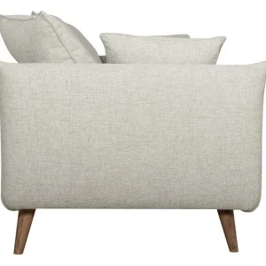 marque moins cher Canapé Scandinave 3 Places En Tissu Beige Et Bois Clair OLYMPIA 11