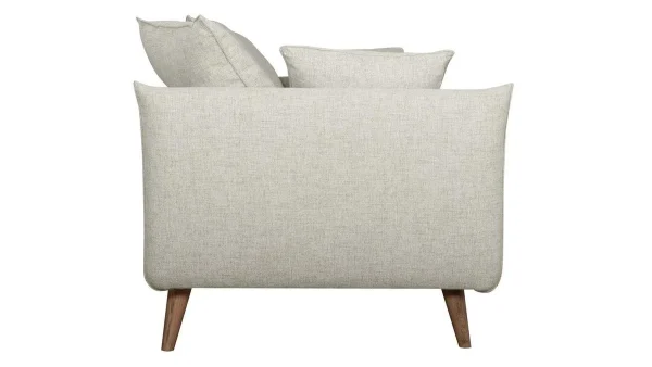 marque moins cher Canapé Scandinave 3 Places En Tissu Beige Et Bois Clair OLYMPIA 4