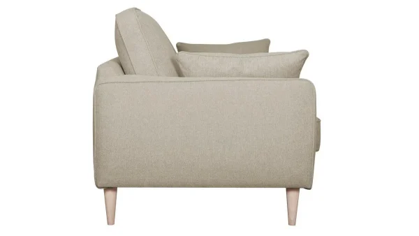 Canapé Scandinave 3 Places En Tissu Beige Et Bois Clair PAPEL offre spéciale 4