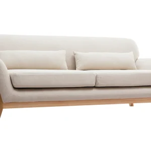 Canapé Scandinave 3 Places En Tissu Beige Et Bois Clair YOKO Livraison internationale 12