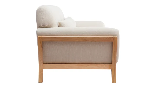 Canapé Scandinave 3 Places En Tissu Beige Et Bois Clair YOKO Livraison internationale 4