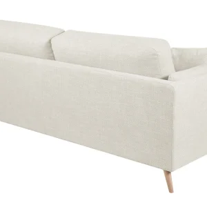 Canapé Scandinave 3 Places En Tissu Beige Ivoire Et Bois Clair VOGUE site pas cher 14