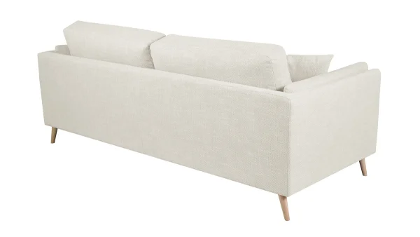 Canapé Scandinave 3 Places En Tissu Beige Ivoire Et Bois Clair VOGUE site pas cher 5