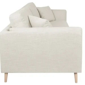 Canapé Scandinave 3 Places En Tissu Beige Ivoire Et Bois Clair VOGUE site pas cher 12