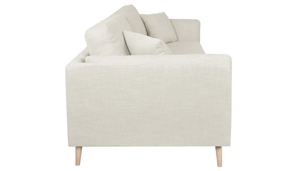 Canapé Scandinave 3 Places En Tissu Beige Ivoire Et Bois Clair VOGUE site pas cher 4