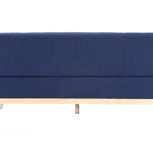 nouvelle saison Canapé Scandinave 3 Places En Tissu Bleu Foncé Et Bois Clair YOKO 14