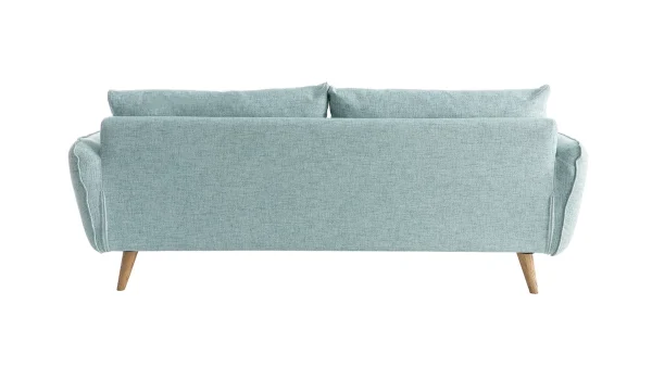 boutique en ligne france Canapé Scandinave 3 Places En Tissu Bleu Glacier Et Bois Clair CREEP 5