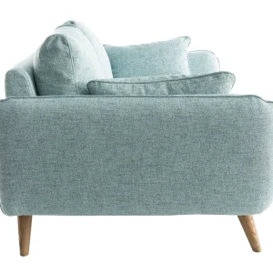 boutique en ligne france Canapé Scandinave 3 Places En Tissu Bleu Glacier Et Bois Clair CREEP 13