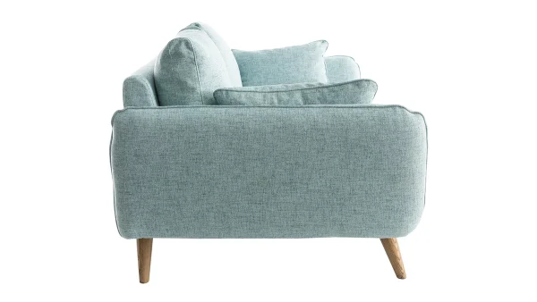 Livraison rapide Canapé Scandinave 3 Places En Tissu Bleu Glacier Et Bois Clair CREEP 4