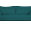 Canapé Scandinave 3 Places En Tissu Bleu Paon Et Bois Clair CREEP 26