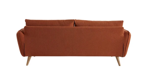 Canapé Scandinave 3 Places En Tissu Brique Et Bois Clair CREEP excellent qulity 5