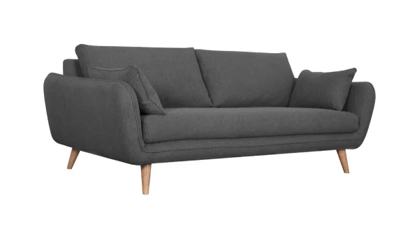 Canapé Scandinave 3 Places En Tissu Gris Anthracite Et Bois Clair CREEP fashioniable 3