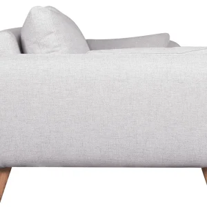 Canapé Scandinave 3 Places En Tissu Gris Clair Chiné Et Bois Clair CREEP 16