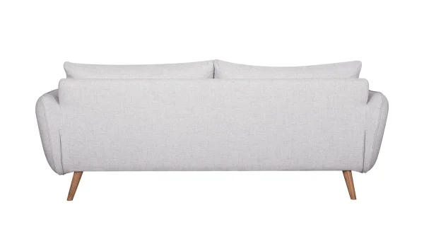 Canapé Scandinave 3 Places En Tissu Gris Clair Chiné Et Bois Clair CREEP 5