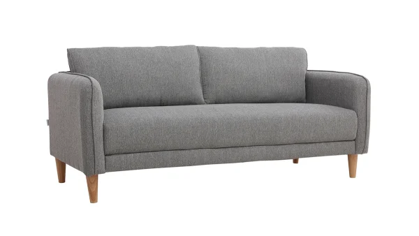 Canapé Scandinave 3 Places En Tissu Gris Clair Et Bois Clair KURT – Miliboo & Stéphane Plaza 3