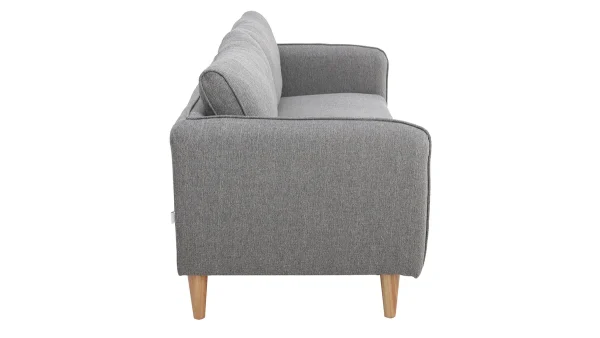 Canapé Scandinave 3 Places En Tissu Gris Clair Et Bois Clair KURT – Miliboo & Stéphane Plaza 4