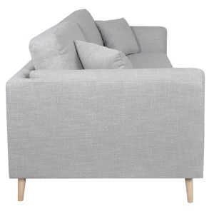 Canapé Scandinave 3 Places En Tissu Gris Clair Et Bois Clair VOGUE 14