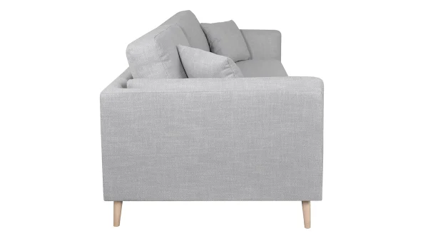 Canapé Scandinave 3 Places En Tissu Gris Clair Et Bois Clair VOGUE 4