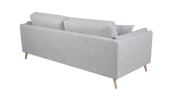 outlet soldes Canapé Scandinave 3 Places En Tissu Gris Clair Et Bois Clair VOGUE 5