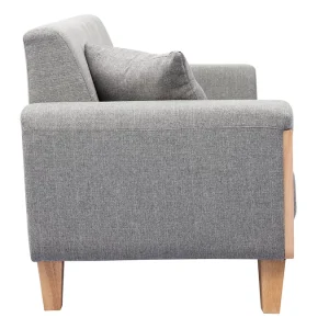 Canapé Scandinave 3 Places En Tissu Gris Et Bois Clair FJORD 17