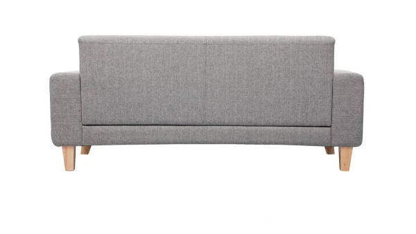 Canapé Scandinave 3 Places En Tissu Gris Et Bois Clair FJORD 3