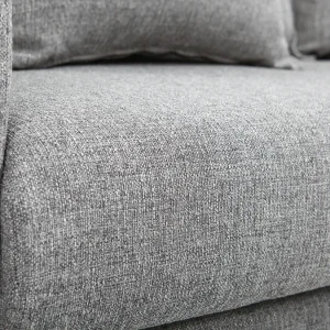 Canapé Scandinave 3 Places En Tissu Gris Et Bois Clair KATE 15