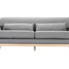 design à la mode Canapé Scandinave 3 Places En Tissu Gris Et Bois Clair YOKO 25