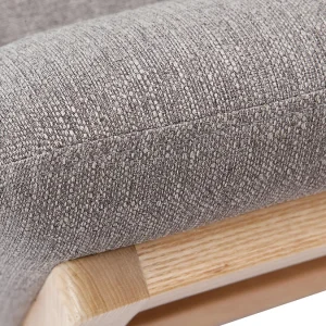 design à la mode Canapé Scandinave 3 Places En Tissu Gris Et Bois Clair YOKO 22