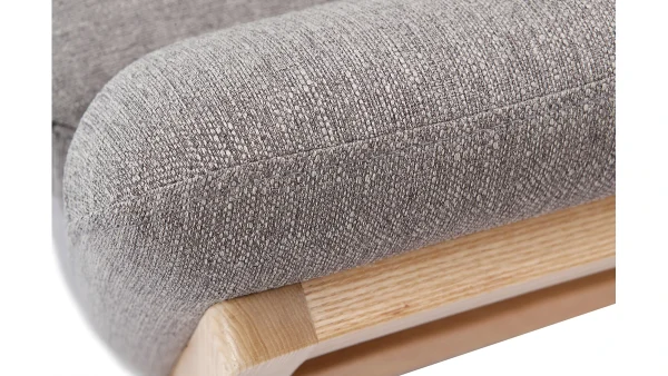 pas cher Canapé Scandinave 3 Places En Tissu Gris Et Bois Clair YOKO 7