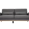 prix de gros Canapé Scandinave 3 Places En Tissu Gris Foncé Et Bois Clair EKTOR 28