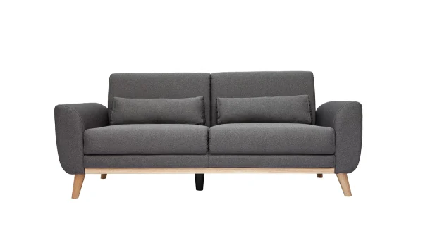 magasin Canapé Scandinave 3 Places En Tissu Gris Foncé Et Bois Clair EKTOR 1