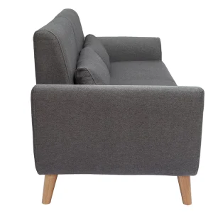 magasin Canapé Scandinave 3 Places En Tissu Gris Foncé Et Bois Clair EKTOR 13