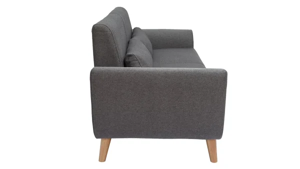 magasin Canapé Scandinave 3 Places En Tissu Gris Foncé Et Bois Clair EKTOR 4