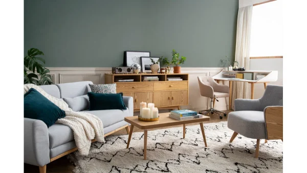 magasin Canapé Scandinave 3 Places En Tissu Gris Foncé Et Bois Clair EKTOR 7