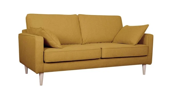 Canapé Scandinave 3 Places En Tissu Jaune Cumin Et Bois Clair PAPEL des prix incroyables 3