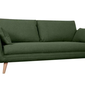 grande marque pas cher Canapé Scandinave 3 Places En Tissu Kaki Et Bois Clair CREEP 9