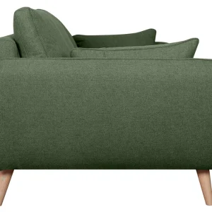 grande marque pas cher Canapé Scandinave 3 Places En Tissu Kaki Et Bois Clair CREEP 11