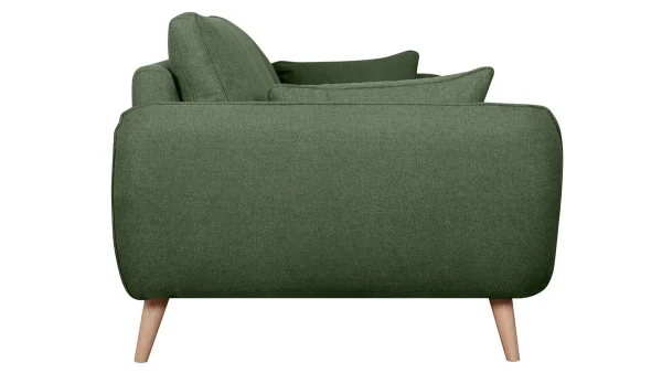 grande marque pas cher Canapé Scandinave 3 Places En Tissu Kaki Et Bois Clair CREEP 4