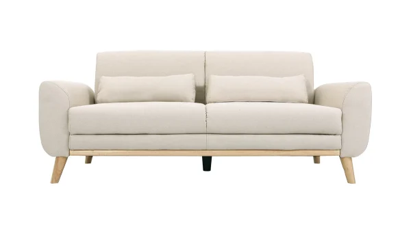 guranteed de qualité Canapé Scandinave 3 Places En Tissu Naturel Et Bois Clair EKTOR 1